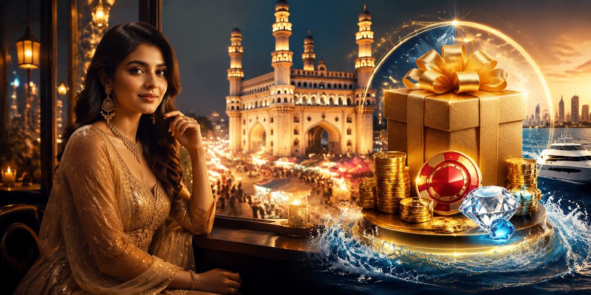 Hyderabad city view with modern casino entertainment and cricket betting