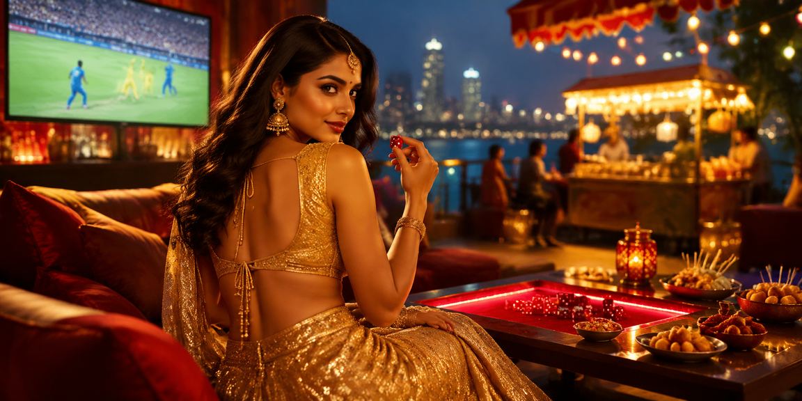Mobile cricket betting user wearing lehenga in India